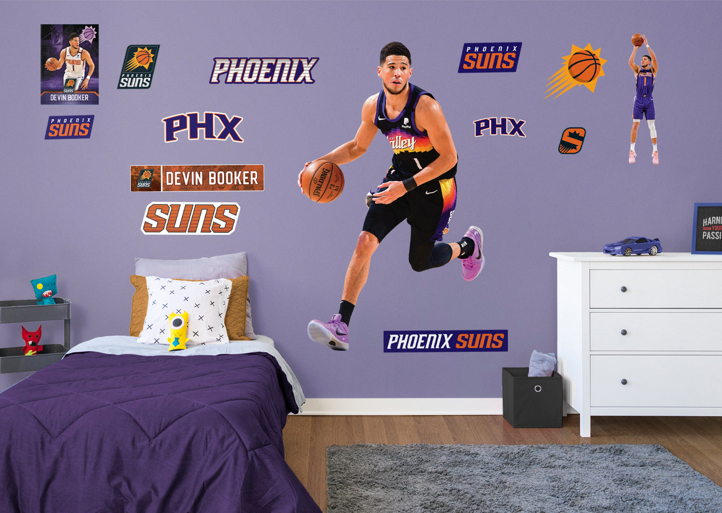 Phoenix Suns: Devin Booker 2021 Drive        - Officially Licensed NBA Removable Wall   Adhesive Decal