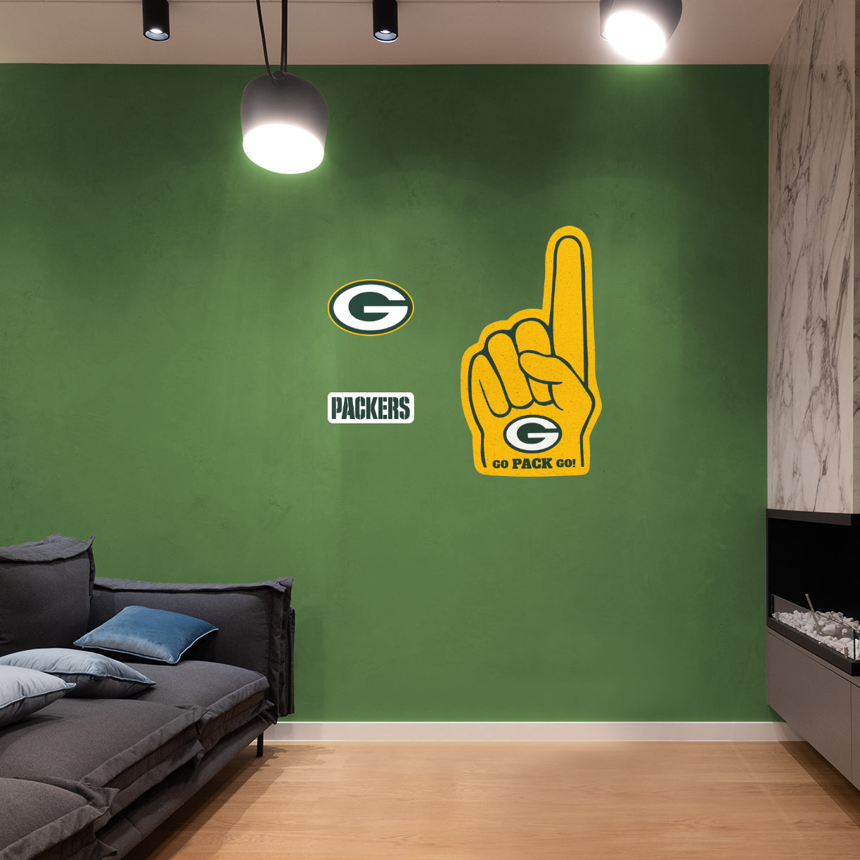 Green Bay Packers: Foam Finger - Officially Licensed NFL Removable Adhesive Decal