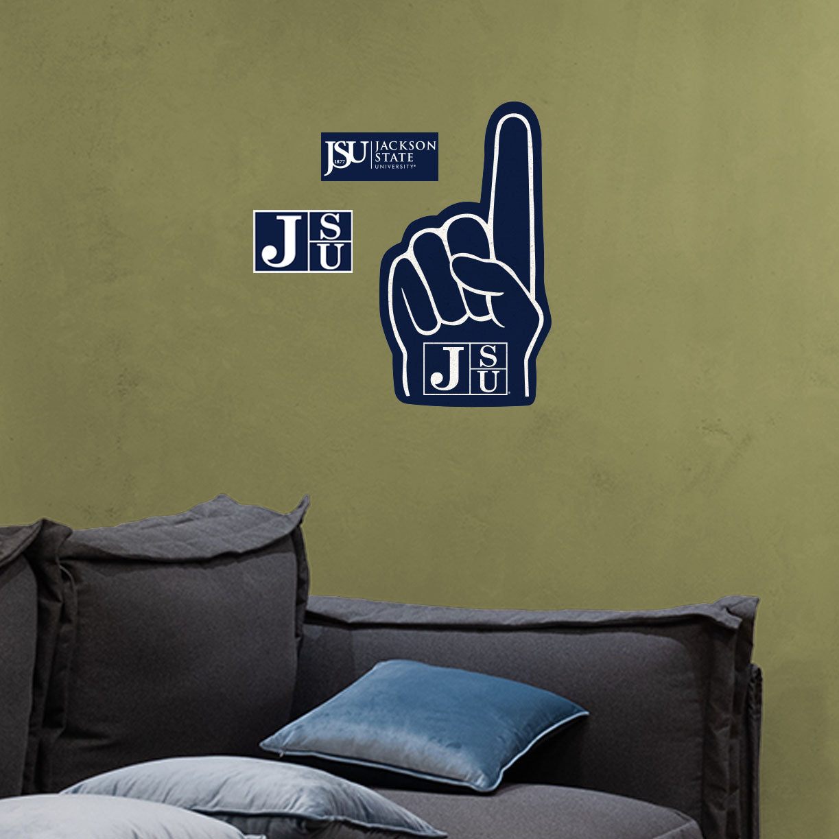 Jackson State Tigers: Foam Finger - Officially Licensed NCAA Removable Adhesive Decal