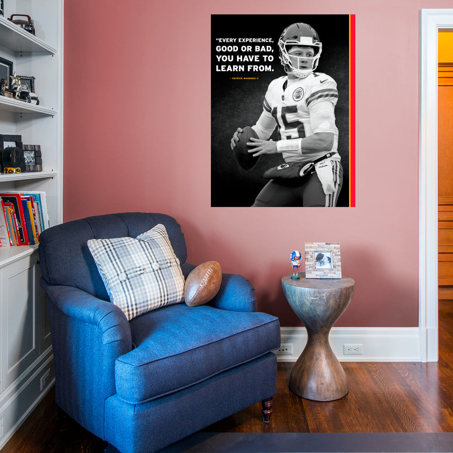 Patrick Mahomes II - Inspirational - Peel & Stick Poster - Official NFL - Kansas City Chiefs - Reusable Vinyl Wall Decal #1
