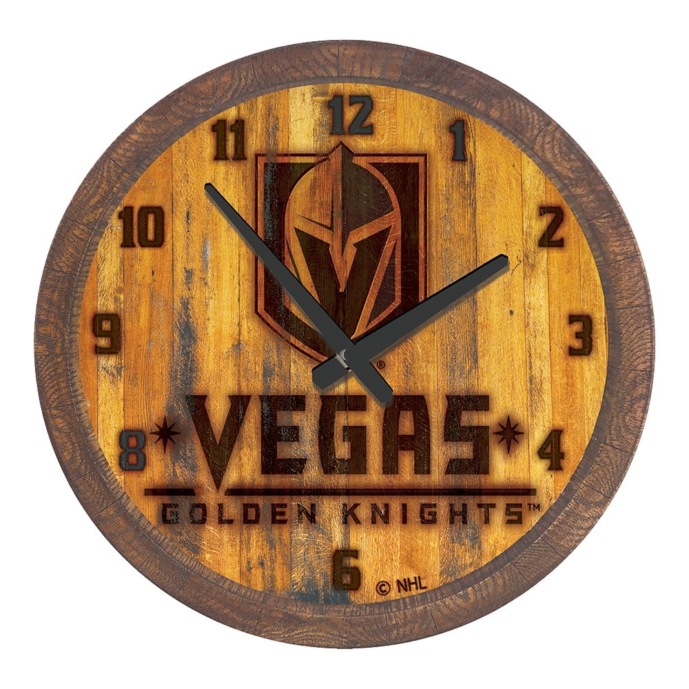 Vegas Golden Knights: Branded "Faux" Barrel Top Wall Clock - The Fan-Brand