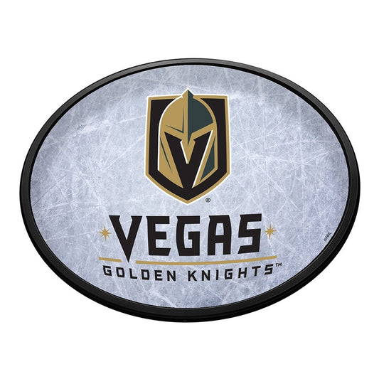 Vegas Golden Knights: Ice Rink - Oval Slimline Lighted Wall Sign - The Fan-Brand