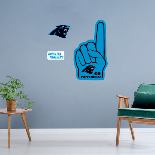 Carolina Panthers:  2021 Foam Finger        - Officially Licensed NFL Removable     Adhesive Decal