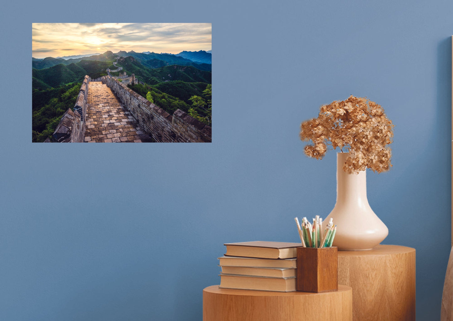 Popular Landmarks: The Great Wall of China Realistic Poster - Removable Adhesive Decal