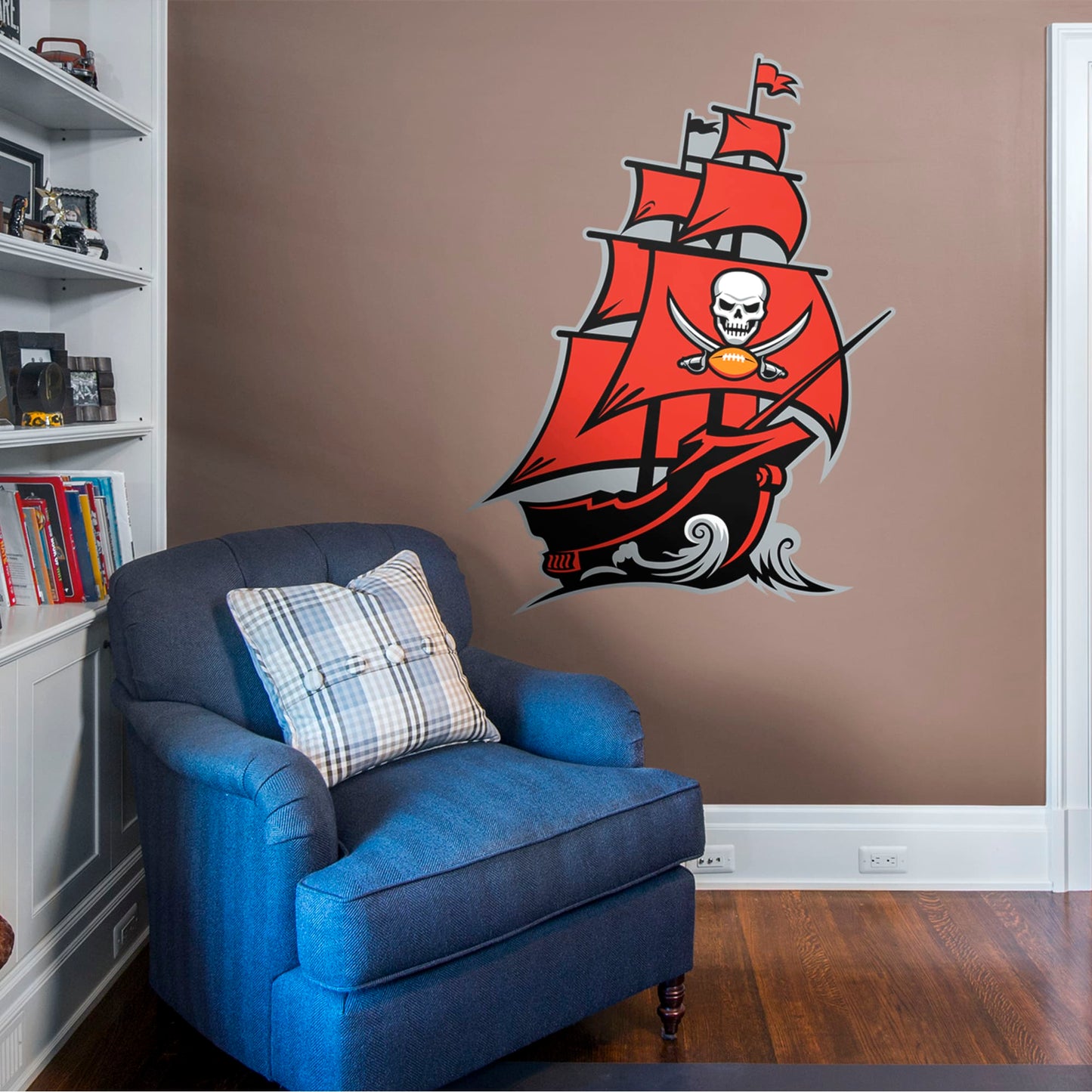 Tampa Bay Buccaneers: Pirate Ship Logo - Officially Licensed NFL Removable Wall Decal