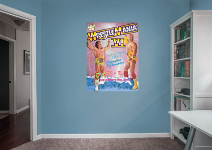 Ultimate Warrior and Hulk Hogan Wrestlemania XVI Poster        - Officially Licensed WWE Removable Wall   Adhesive Decal