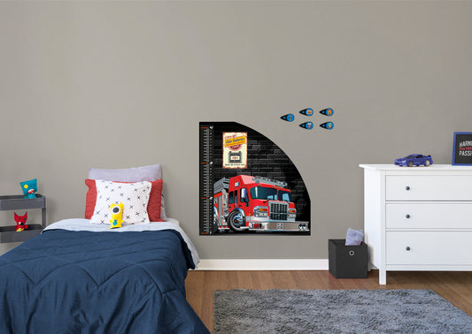 Automobile Growth Charts Fire Truck 02 Car - Removable Wall Decal