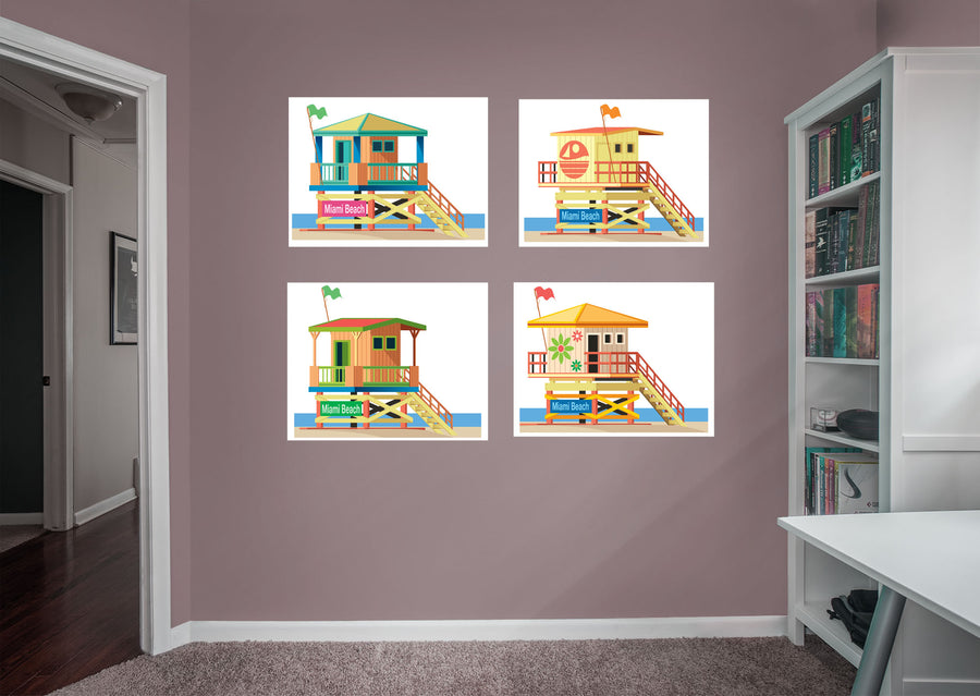 Seasons Decor:  Summer Miami Beach Collection        -   Removable Wall   Adhesive Decal
