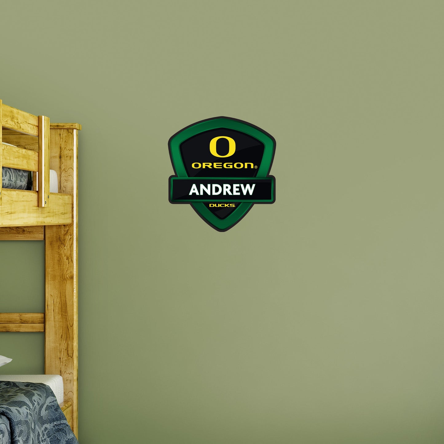 Oregon Ducks:   Badge Personalized Name        - Officially Licensed NCAA Removable     Adhesive Decal