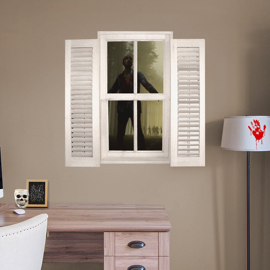 Zombies:  Zombie Hoard Instant Window        -   Removable     Adhesive Decal