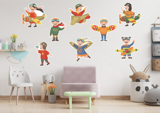 Nursery_Planes:  Kids Collection        -   Removable Wall   Adhesive Decal