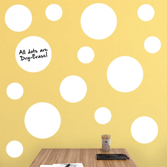 White Message Dots - Removable Dry Erase Vinyl Decal