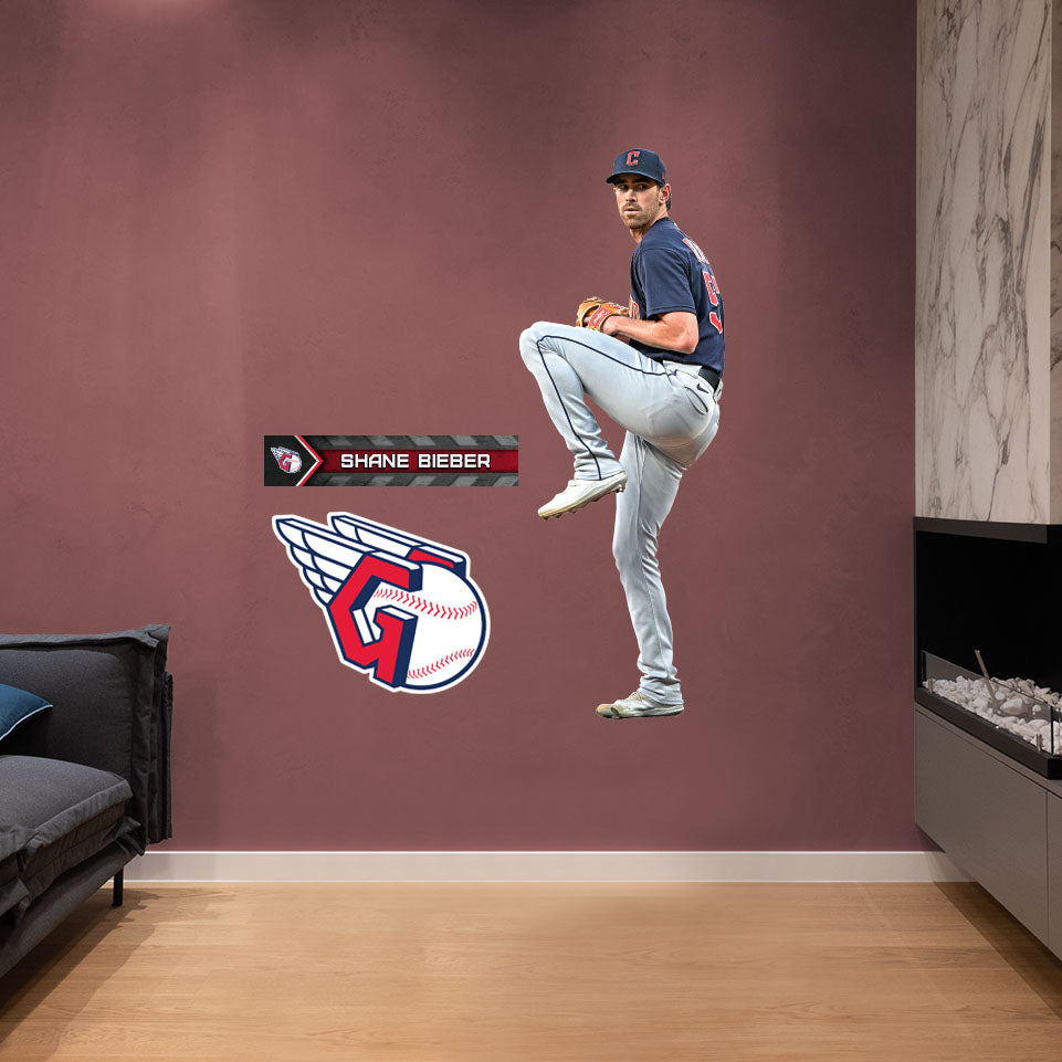 Cleveland Guardians: Shane Bieber         - Officially Licensed MLB Removable     Adhesive Decal