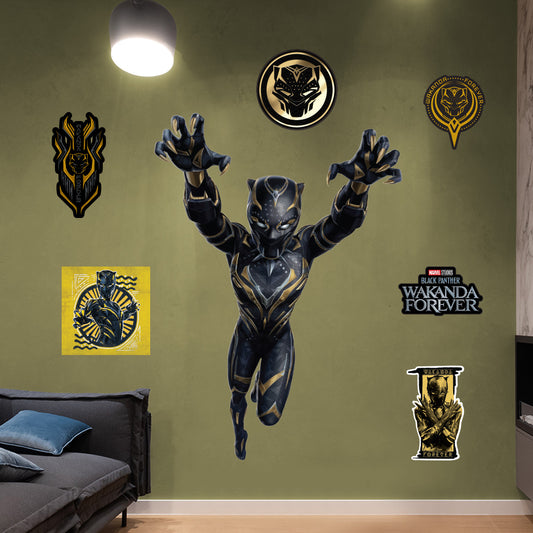 Black Panther Wakanda Forever: Black Panther Jumping RealBig        - Officially Licensed Marvel Removable     Adhesive Decal