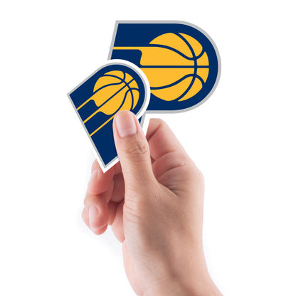 Sheet of 5 -Indiana Pacers:  2021 Logos Mini        - Officially Licensed NBA Removable Wall   Adhesive Decal