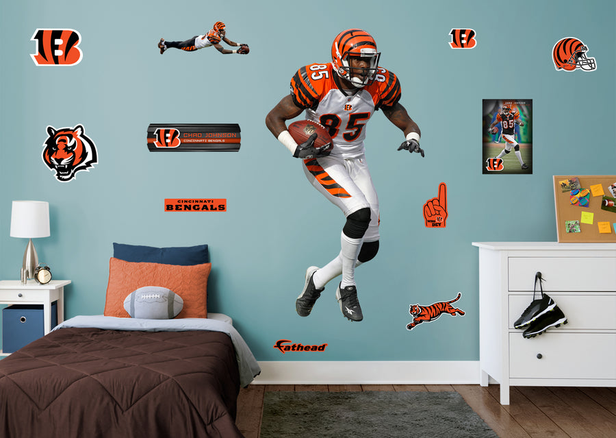 Chad Johnson - RealBig Legend Collection - Official NFL - Cincinnati Bengals - Reusable Vinyl Wall Decals