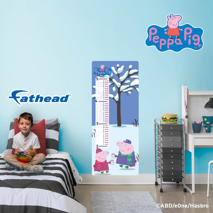 Peppa Pig Winter Wonderland - Growth Chart - Official Hasbro - Reusable Vinyl Wall Decal