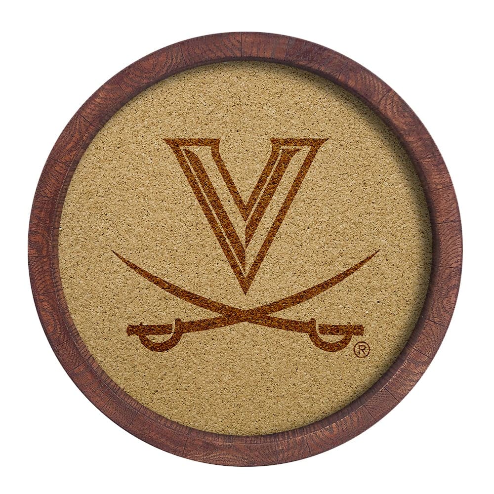 Virginia Cavaliers: "Faux" Barrel Framed Cork Board - The Fan-Brand