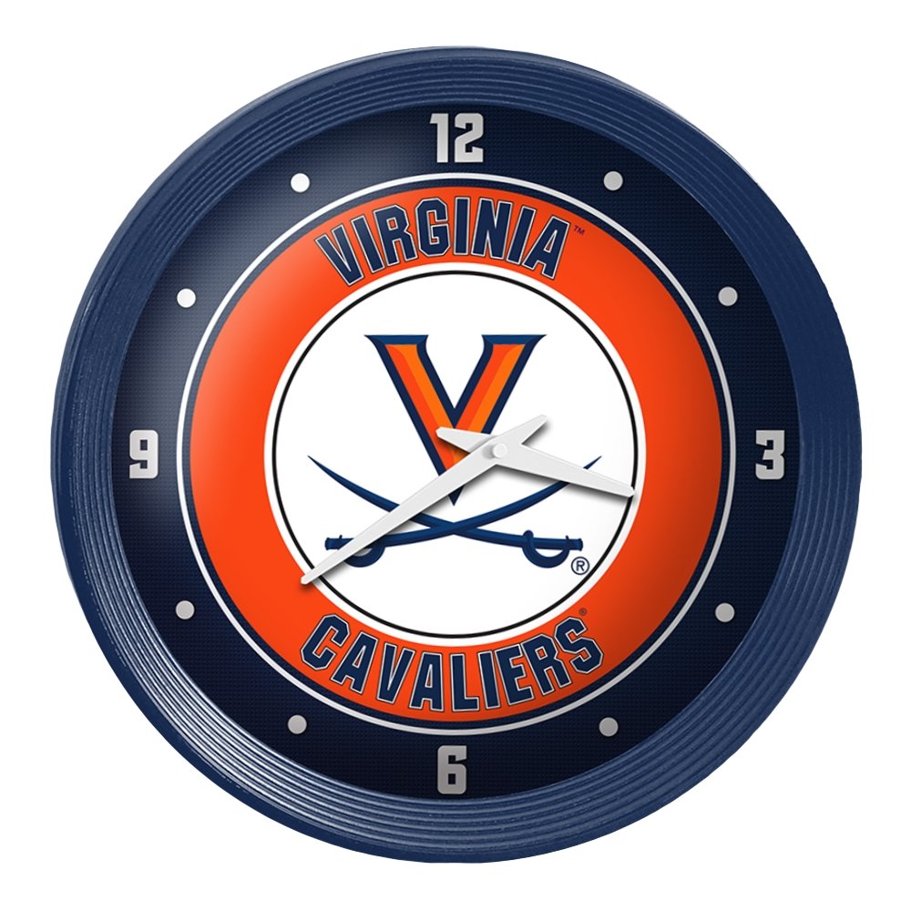 Virginia Cavaliers: Ribbed Frame Wall Clock - The Fan-Brand