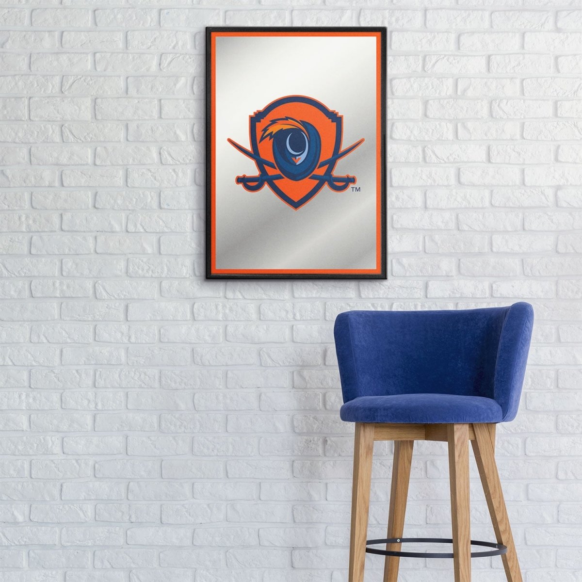 Virginia Cavaliers: Shield - Framed Mirrored Wall Sign - The Fan-Brand