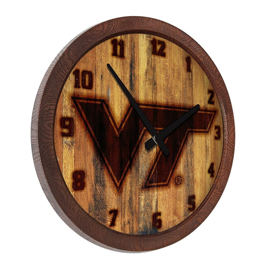 Virginia Tech Hokies: Branded "Faux" Barrel Top Wall Clock - The Fan-Brand