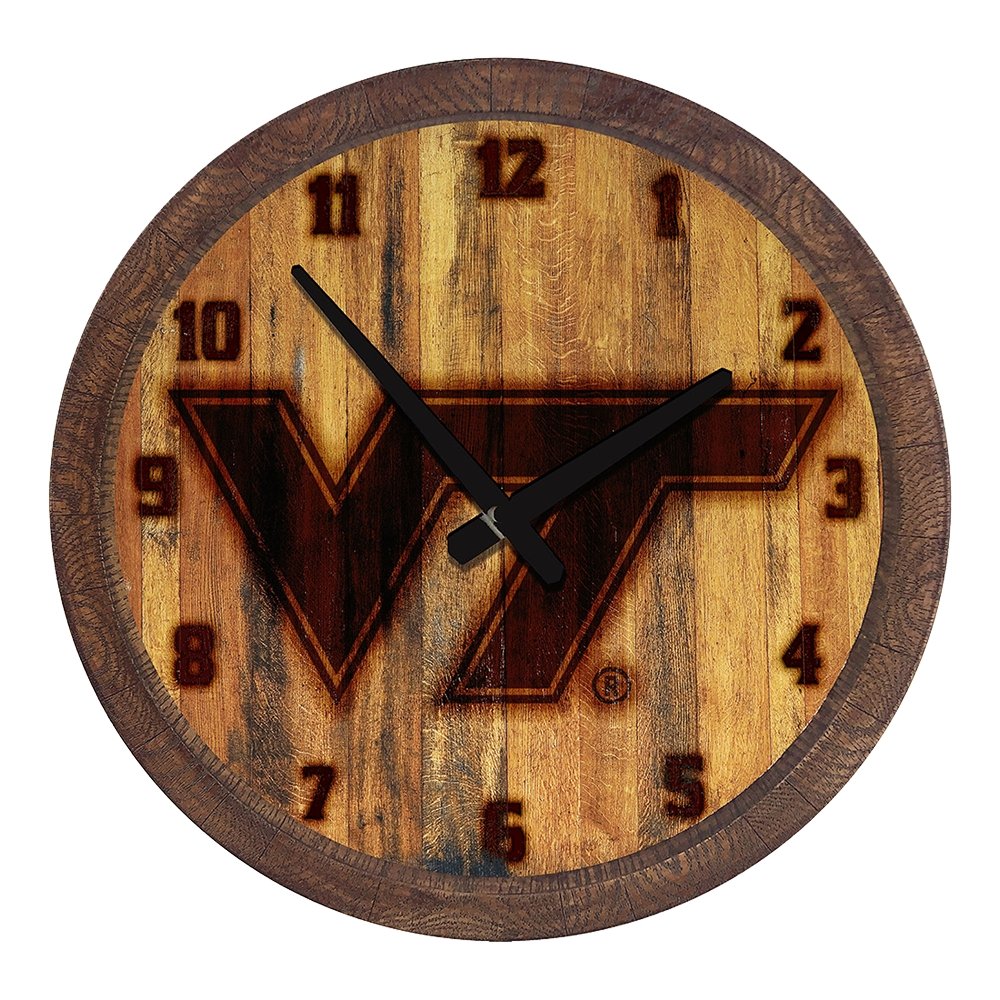 Virginia Tech Hokies: Branded "Faux" Barrel Top Wall Clock - The Fan-Brand
