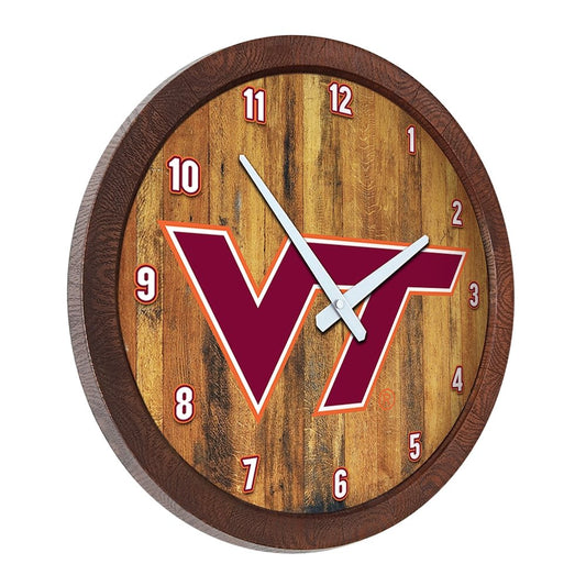 Virginia Tech Hokies: "Faux" Barrel Top Wall Clock - The Fan-Brand