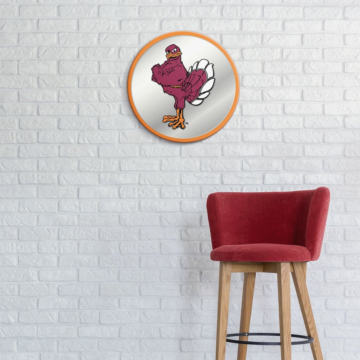 Virginia Tech Hokies: Mascot - Modern Disc Mirrored Wall Sign - The Fan-Brand