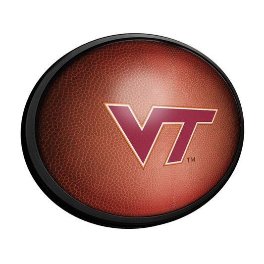 Virginia Tech Hokies: Pigskin - Oval Slimline Lighted Wall Sign - The Fan-Brand