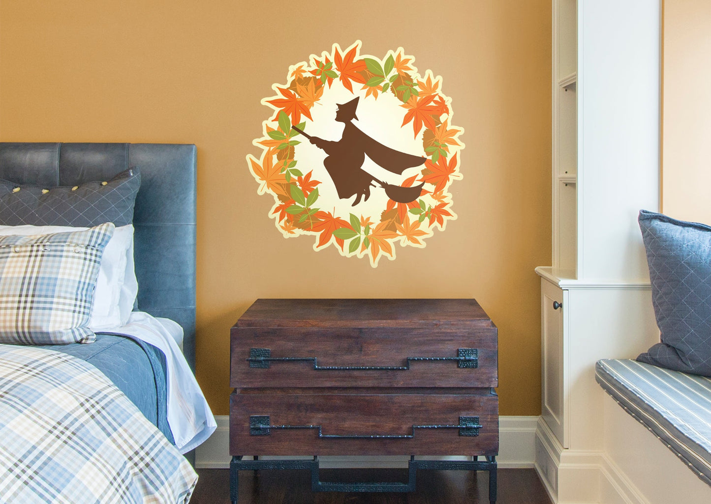Halloween:  Autumn Witch Icon        -   Removable Wall   Adhesive Decal