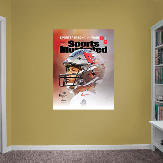 Tampa Bay Buccaneers: Tom Brady 2021 Sportsperson of the Year - December 2021 V132.15-16 Sports Illustrated Cover        - Officially Licensed NFL Removable     Adhesive Decal