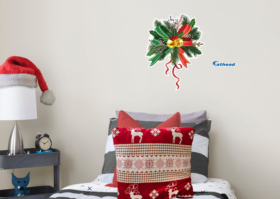 Christmas: Green and Red Icon - Removable Adhesive Decal