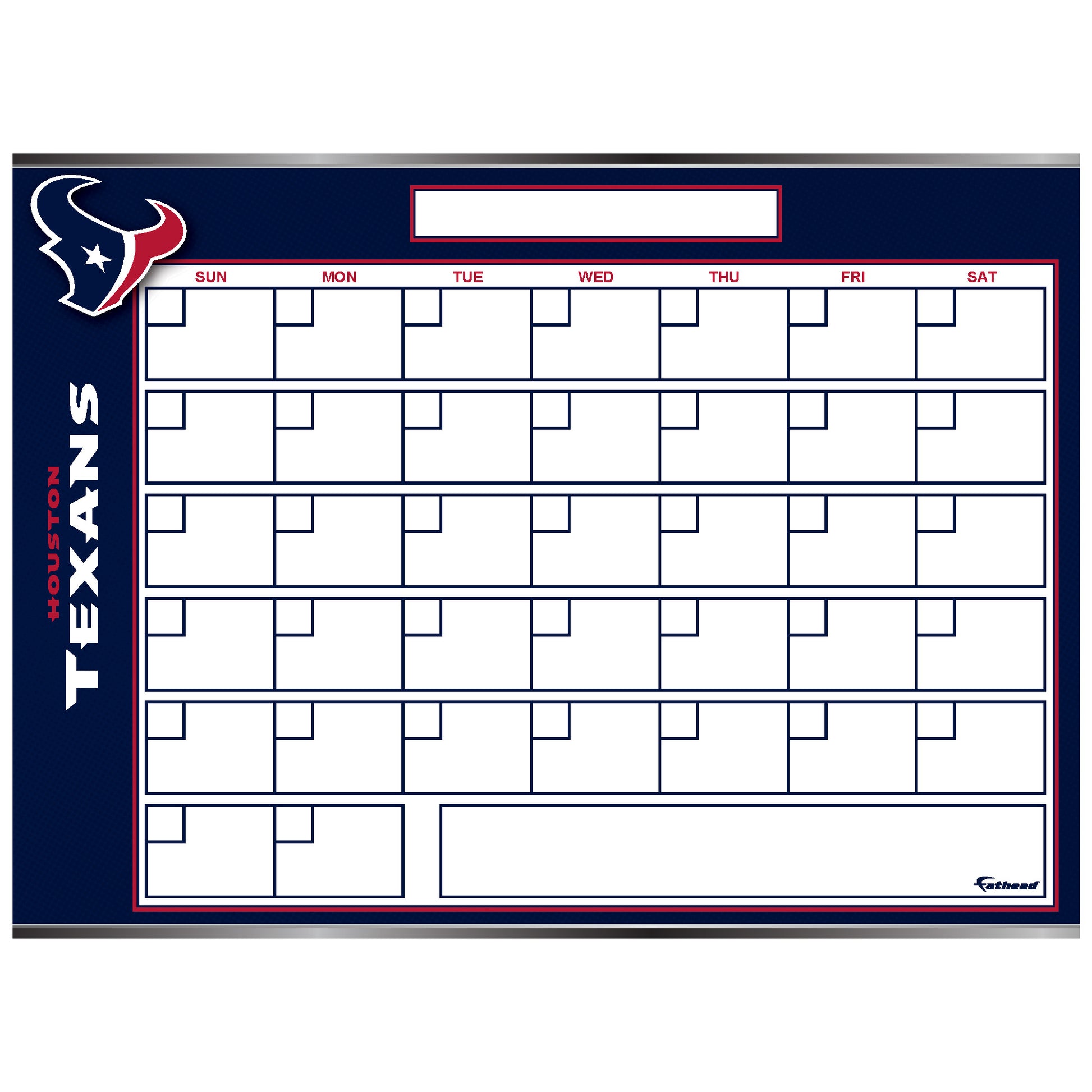 Houston Texans: 2022 Dry Erase Calendar - Officially Licensed NFL Remo –  Fathead