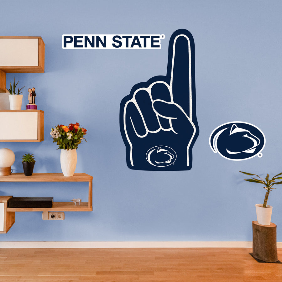 Penn State Nittany Lions - RealBig Foam Finger Collection - Official NCAA - Reusable Vinyl Wall Decals