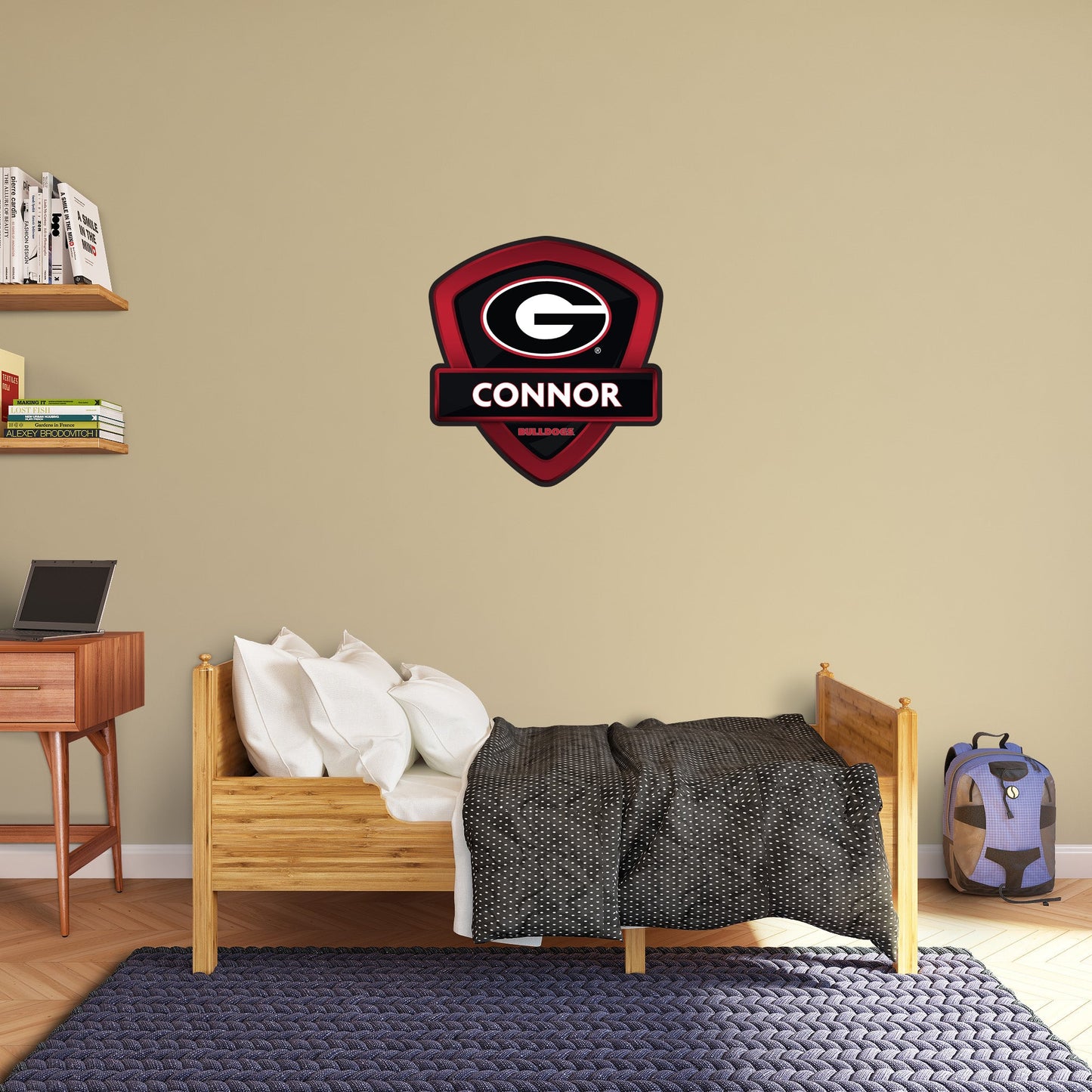 Georgia Bulldogs:   Badge Personalized Name        - Officially Licensed NCAA Removable     Adhesive Decal