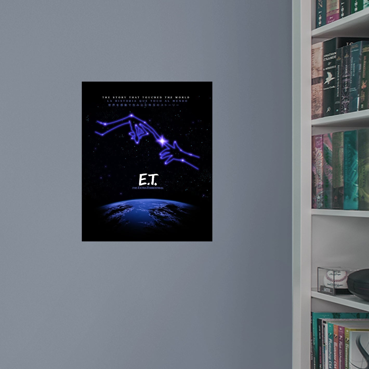 E.T.: E.T. Multilingual Story Tagline 40th Anniversary Graphic Poster - Officially Licensed NBC Universal Removable Adhesive Decal