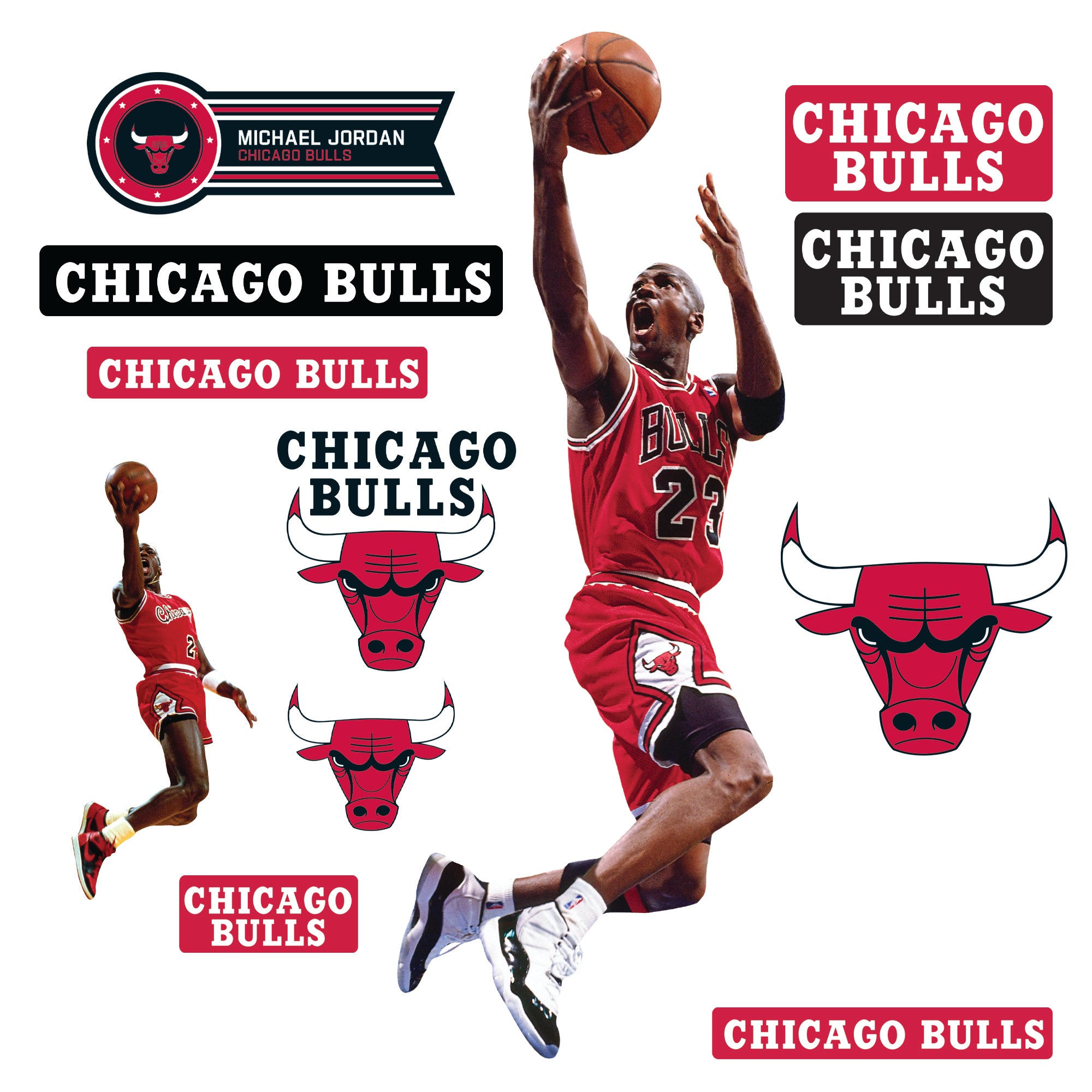 Chicago Bulls: Michael Jordan - Officially Licensed NBA Removable Adhesive  Decal