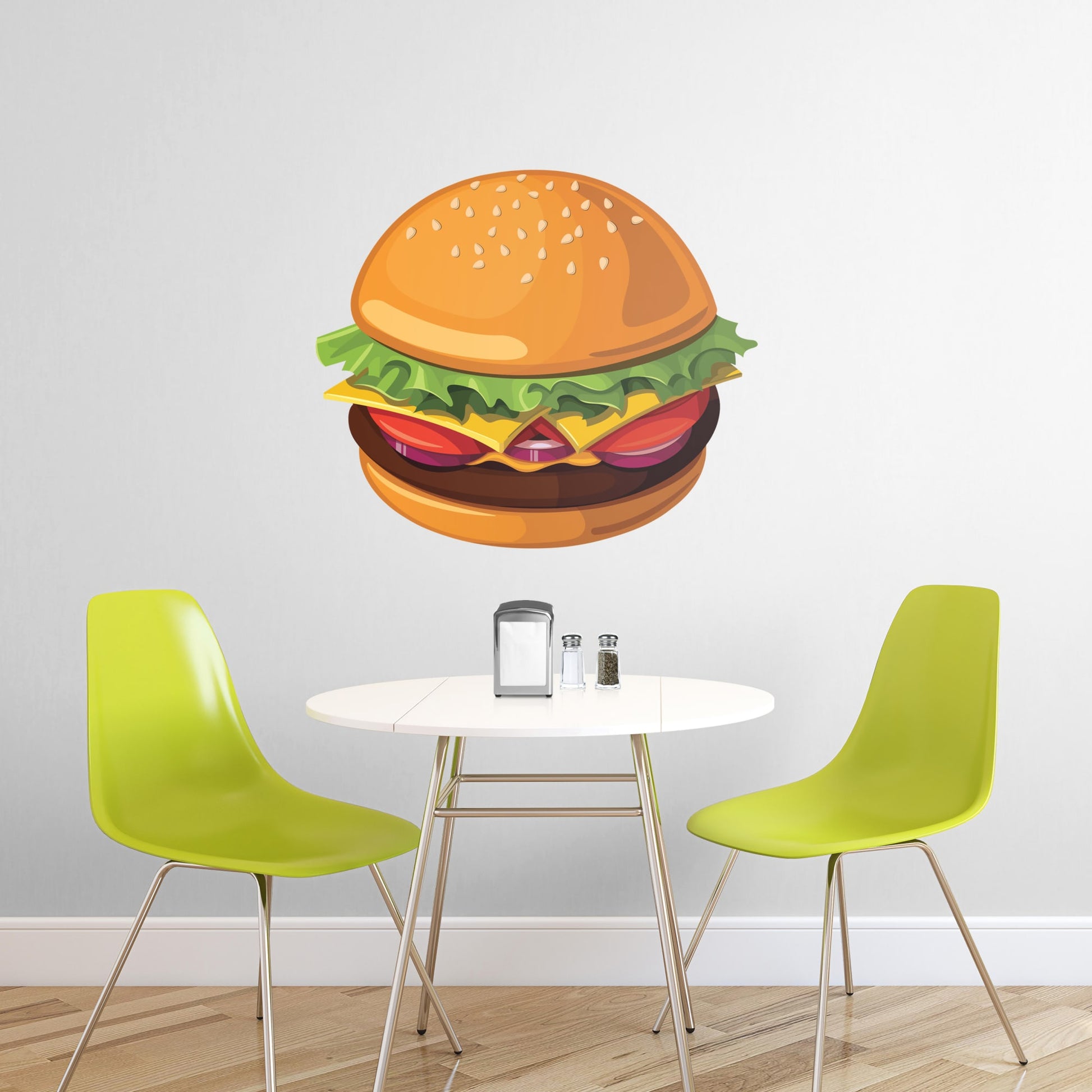 Giant Cheeseburger + 2 Decals (43"W x 37"H)