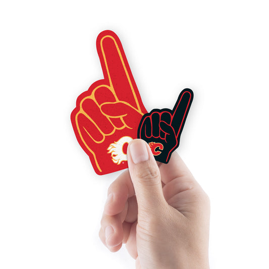 Calgary Flames:    Foam Finger Minis        - Officially Licensed NHL Removable     Adhesive Decal