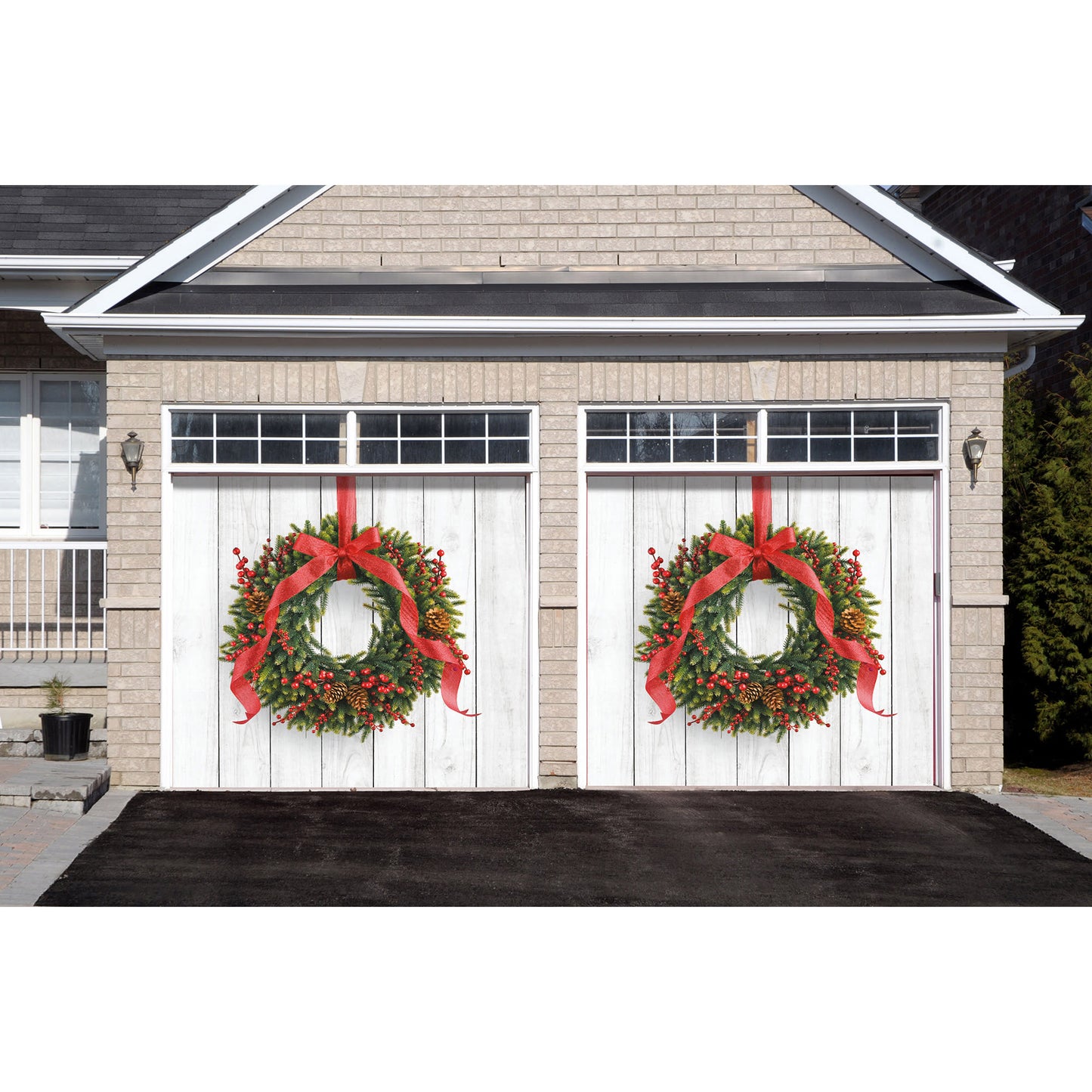 Christmas Wreath - Garage Door Banner
