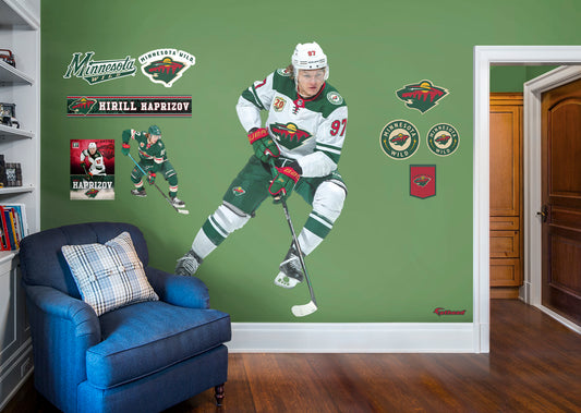 Minnesota Wild: Kirill Kaprizov         - Officially Licensed NHL Removable Wall   Adhesive Decal