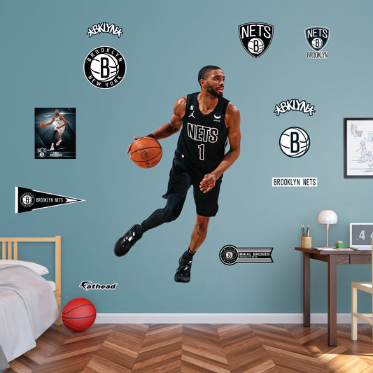 Brooklyn Nets: Mikal Bridges         - Officially Licensed NBA Removable     Adhesive Decal