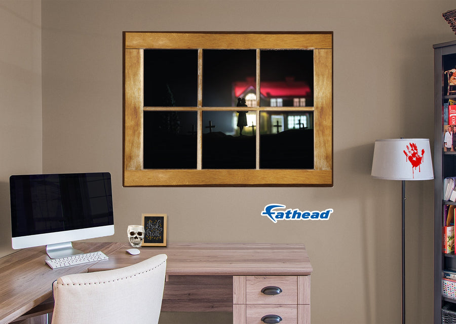 Halloween:  Illuminated House Icon Instant Windows        -   Removable Wall   Adhesive Decal