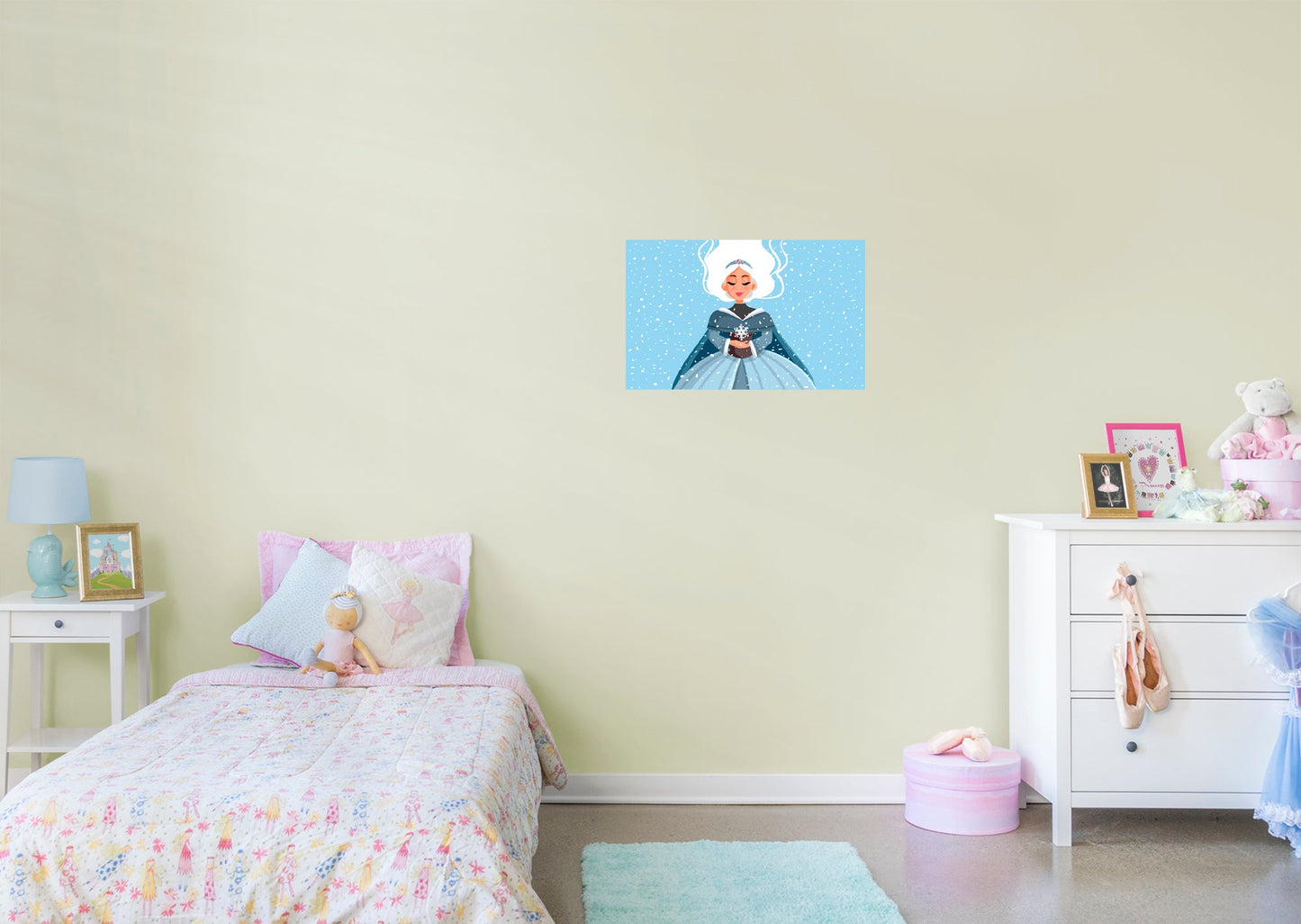 Nursery Princess:  It's Snowing Mural        -   Removable Wall   Adhesive Decal