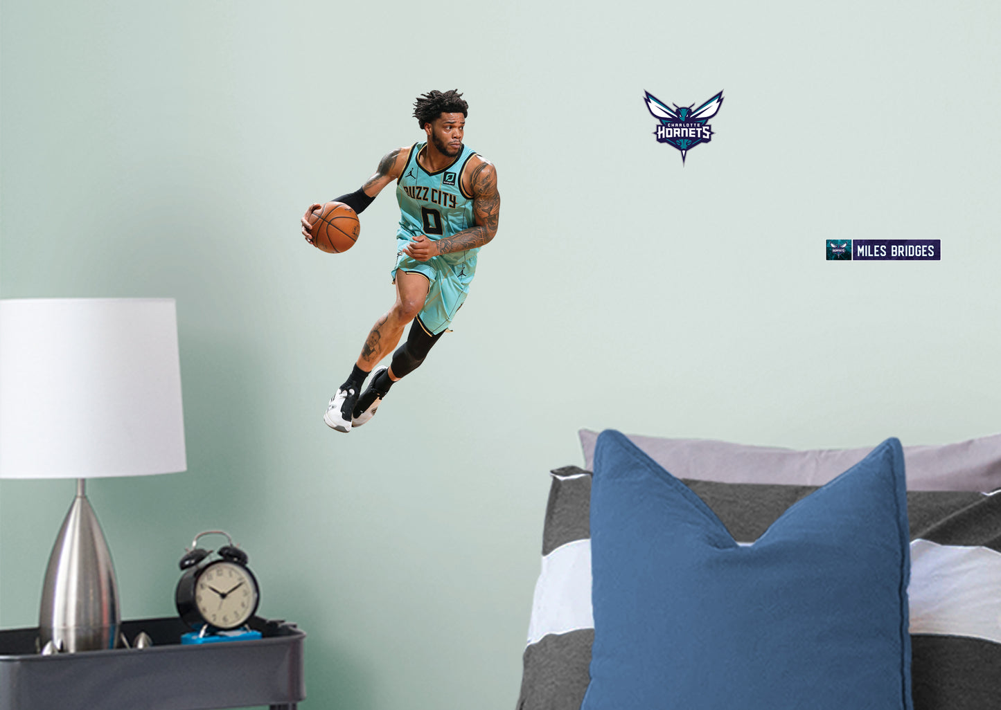 Charlotte Hornets: Miles Bridges  Buzz City        - Officially Licensed NBA Removable Wall   Adhesive Decal