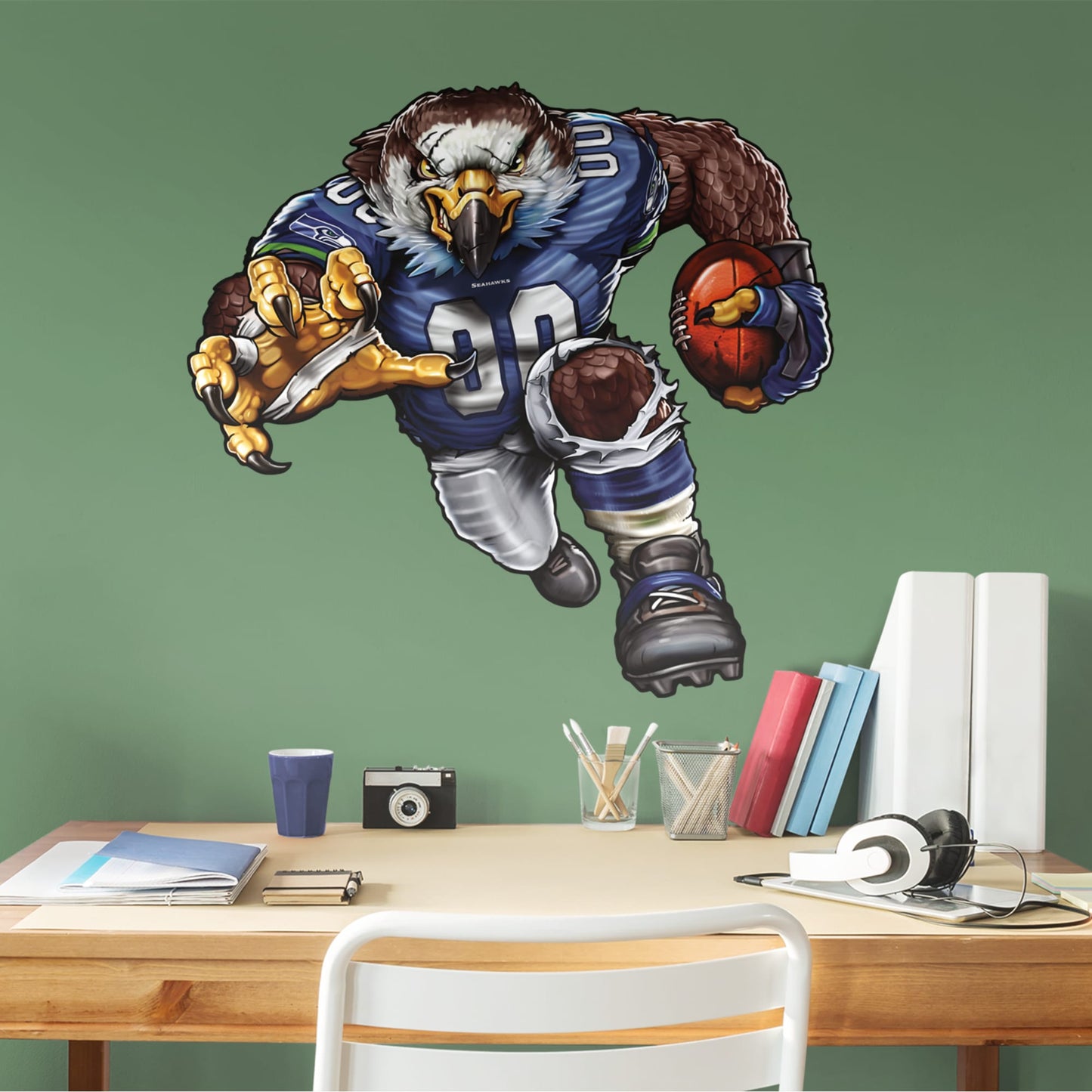 Seattle Seahawks: Sinister Seahawk - Officially Licensed NFL Removable Wall Decal