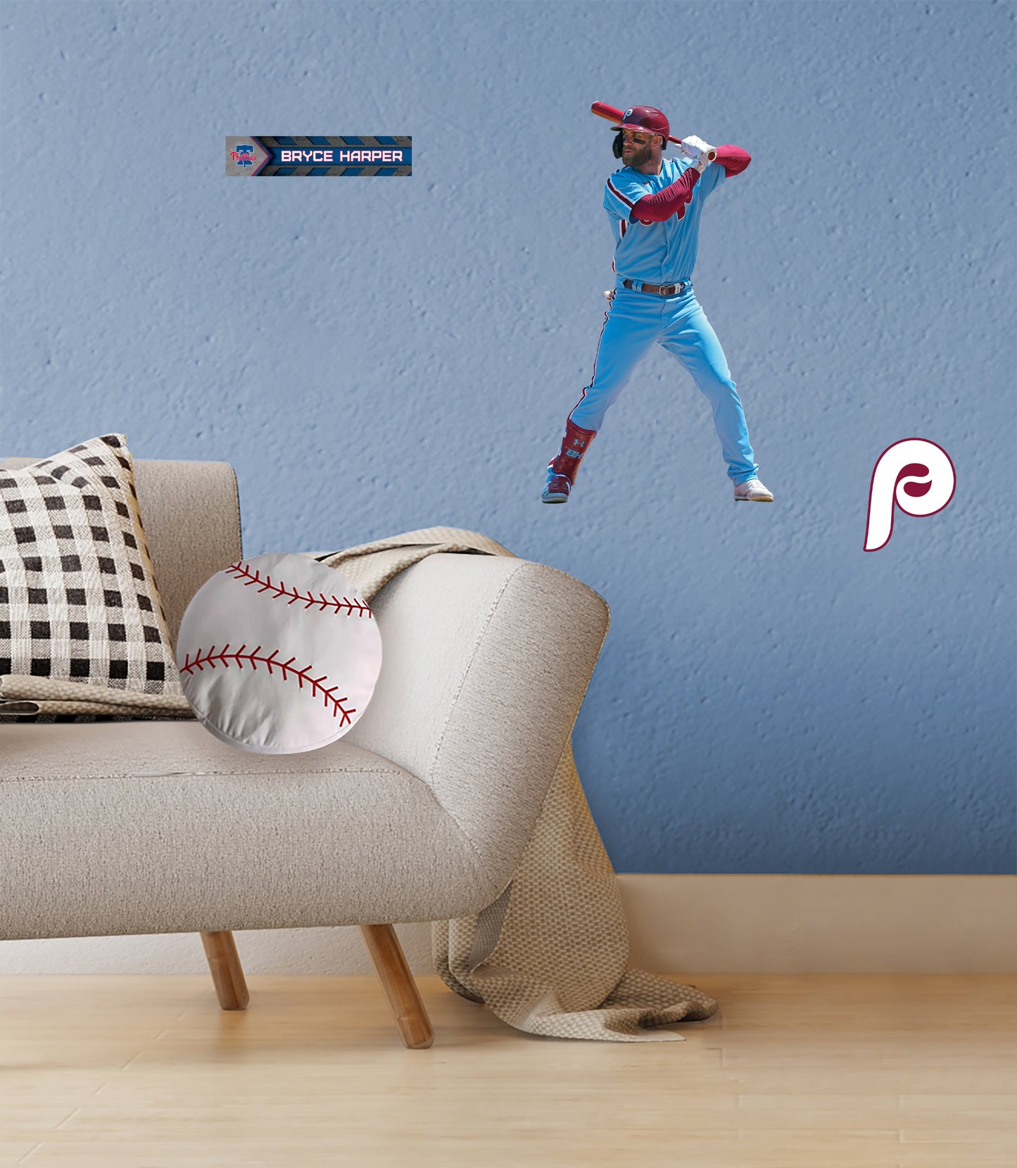 Philadelphia Phillies: Bryce Harper Throwback - Officially Licensed MLB Removable Adhesive Decal
