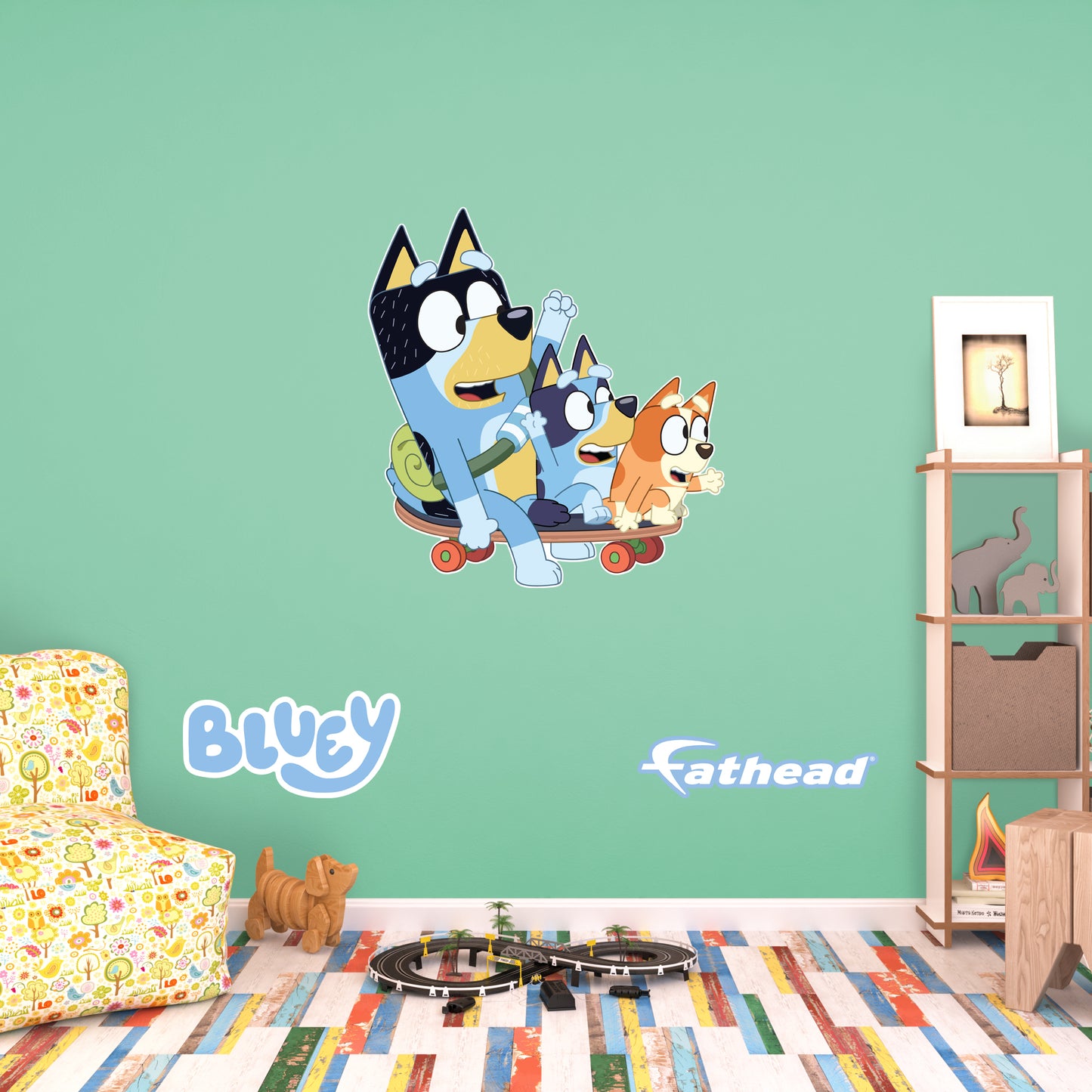 Bluey: Bandit, Bluey, Bingo Skateboard Icon        - Officially Licensed BBC Removable     Adhesive Decal