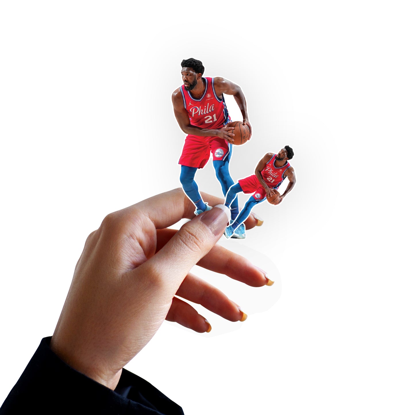 Sheet of 5 -Philadelphia 76ers: Joel Embiid 2021 MINIS        - Officially Licensed NBA Removable     Adhesive Decal
