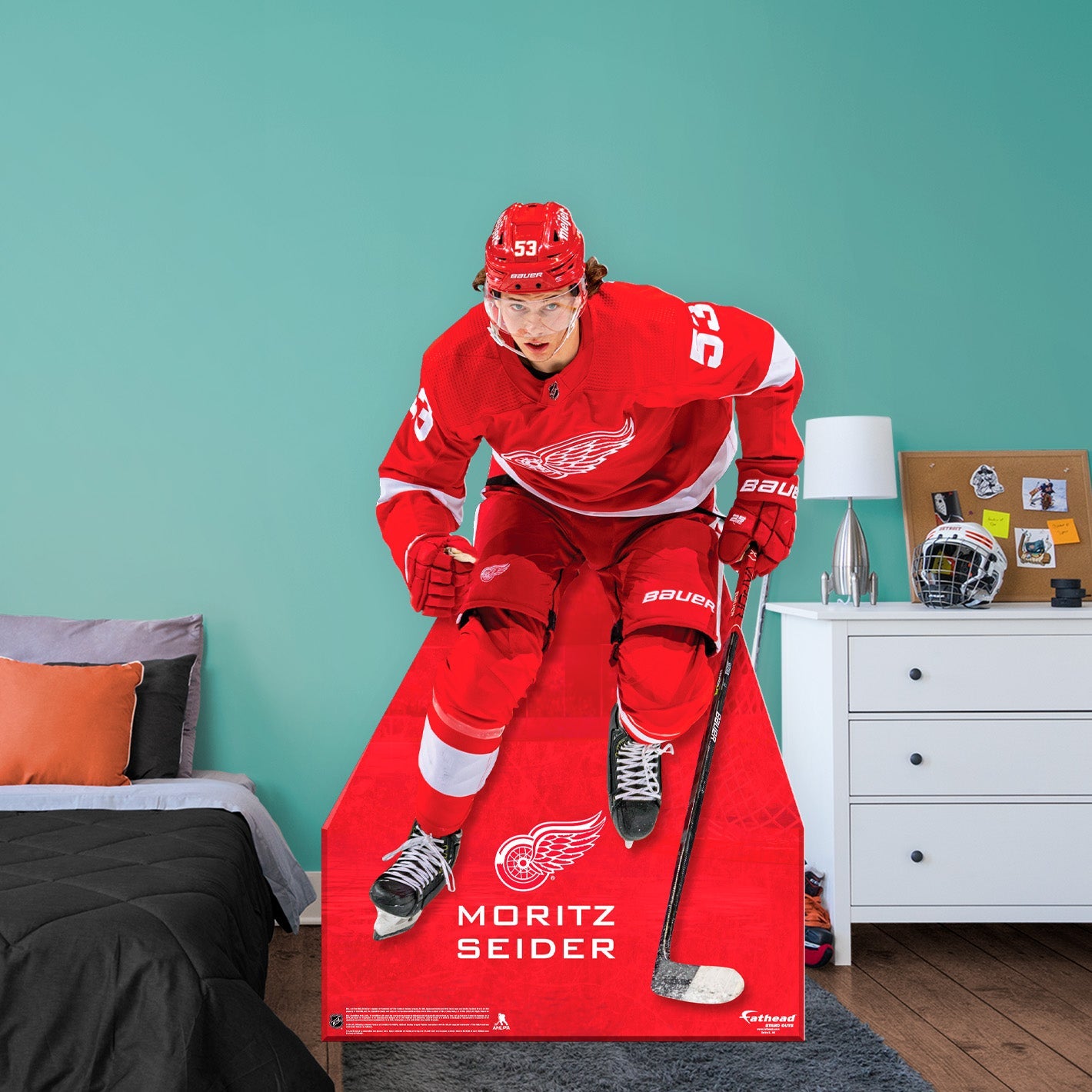 Detroit Red Wings: Moritz Seider Life-Size Foam Core Cutout - Officially Licensed NHL Stand Out